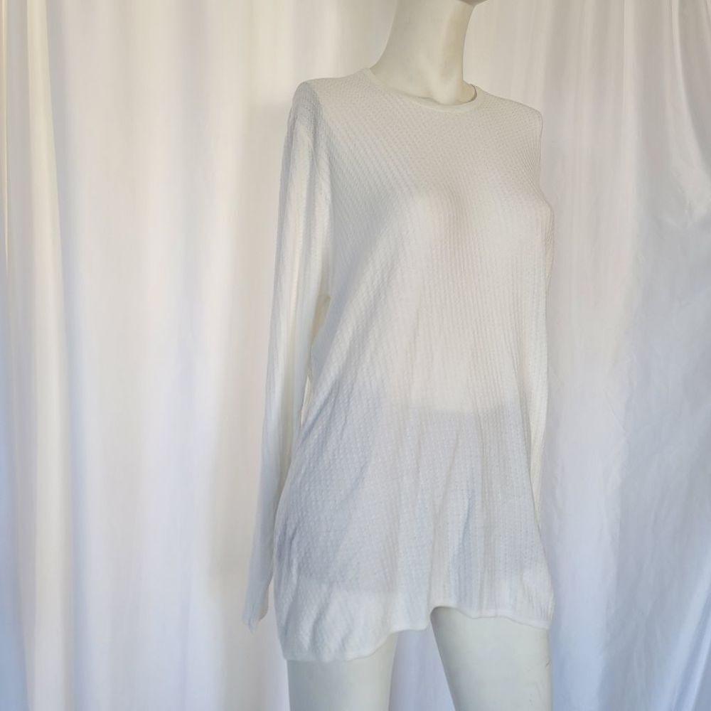 ZARA pearl white long sleeves top blouse size L
